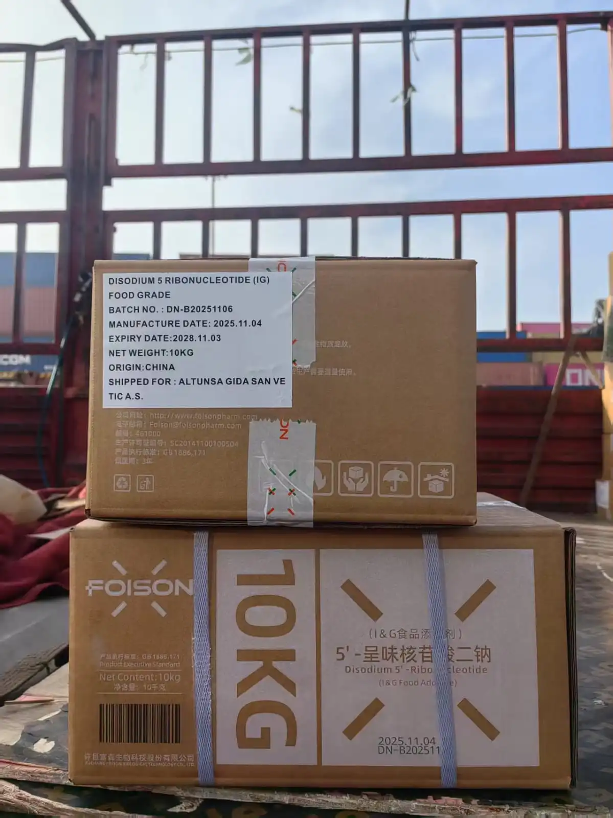 Disodium 5-Ribonucleotide I+G lojistik sevkiyat