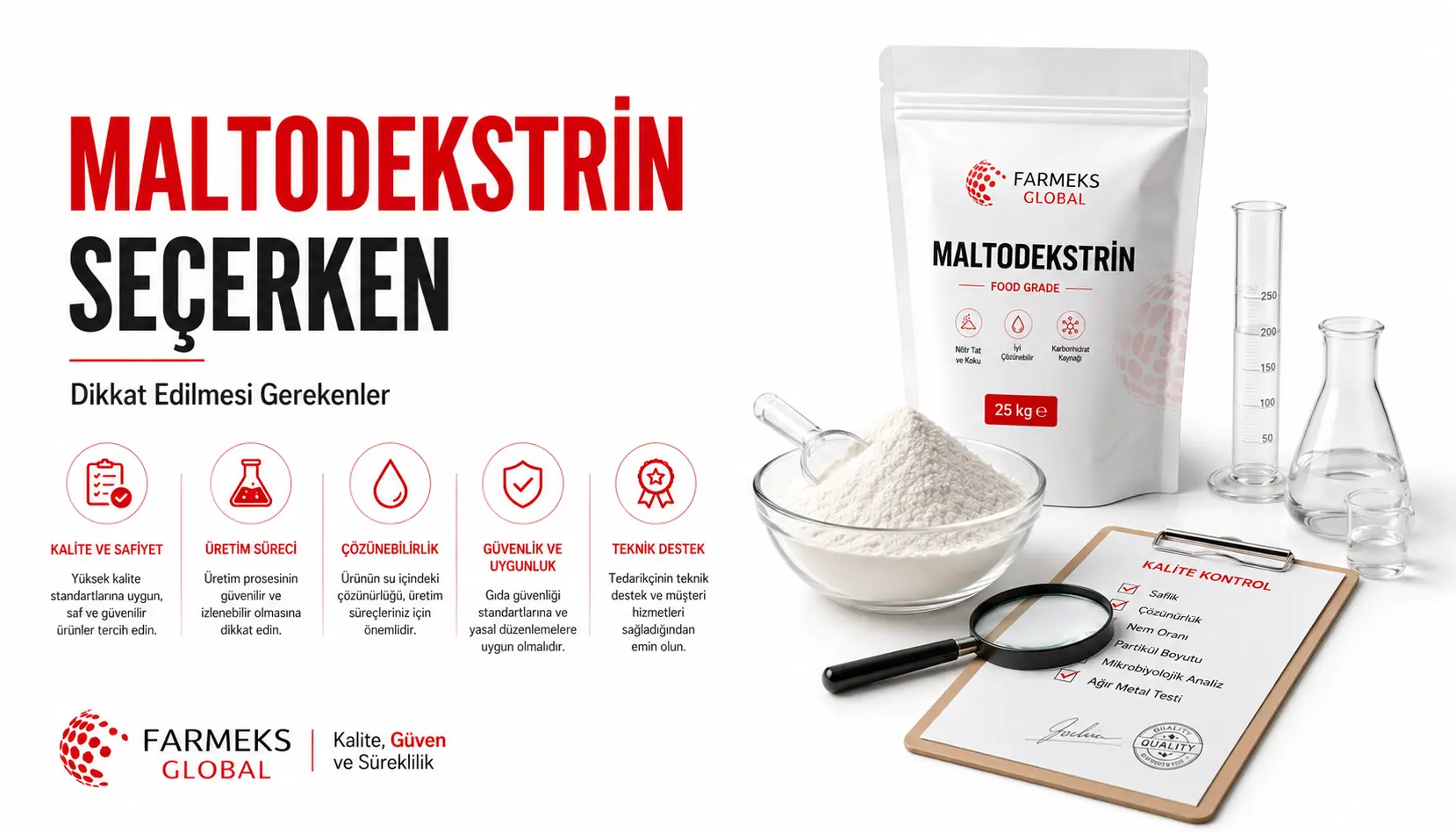 Maltodekstrin seçim süreci